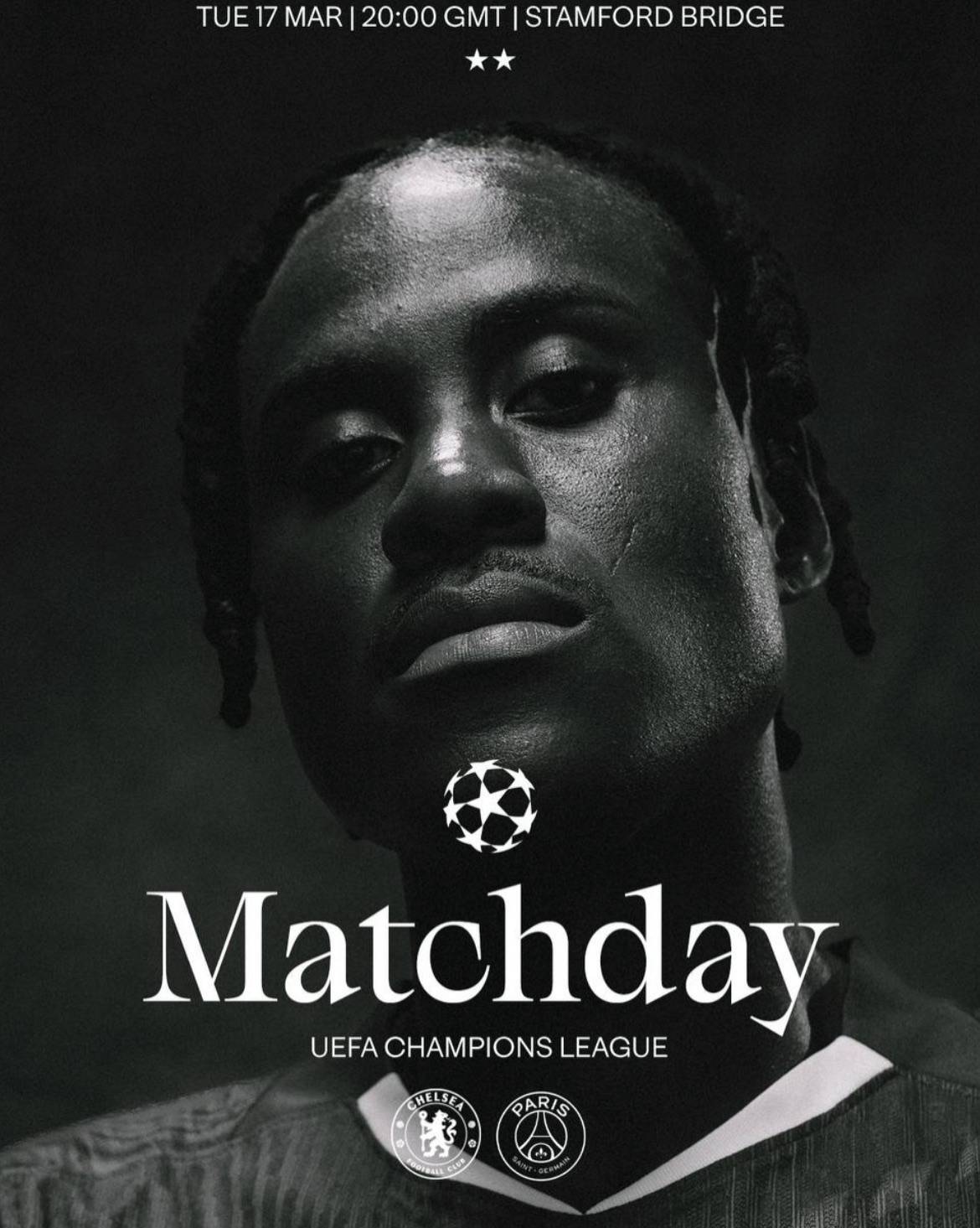 IT'S CL MATCHDAY! ๐ฆ
๐ PSG
๐ Stamford Bridge
๐ค Champions League - R16 Leg 2
โ๏ธ 9.00pm -9ja time...