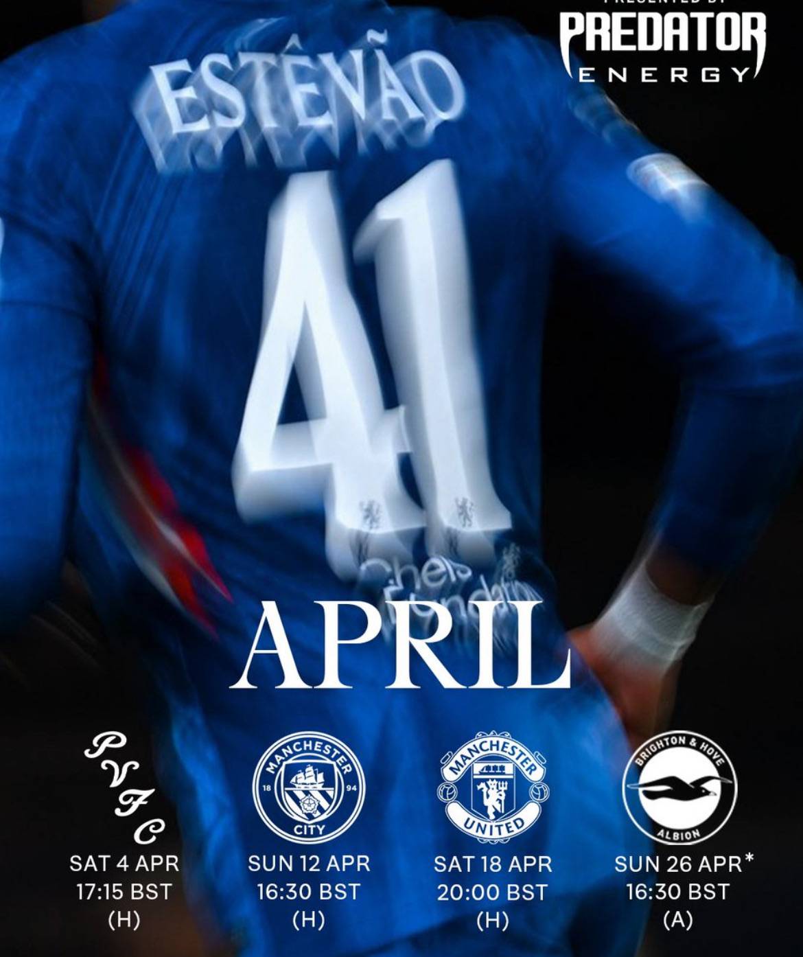 Our April schedule. ๐๏ธ
#CFC | #Chelsea
๐ฒ @CFC_ChelseaFC