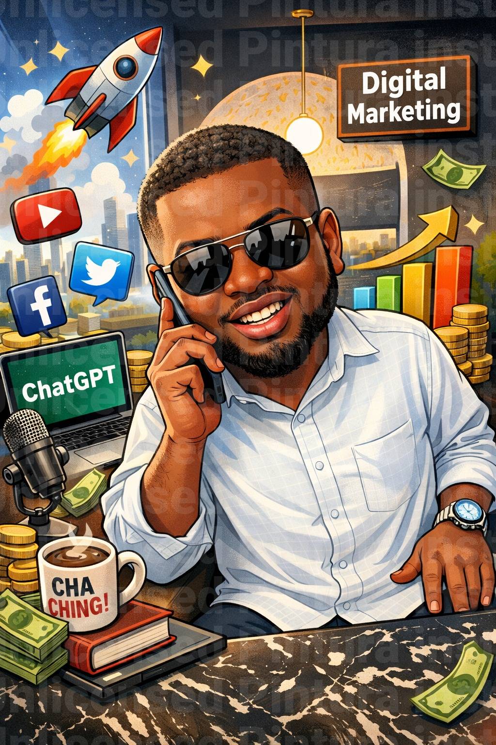 Use this prompt. "Create a caricature of me and my job based on everything you know about me"
Let's...