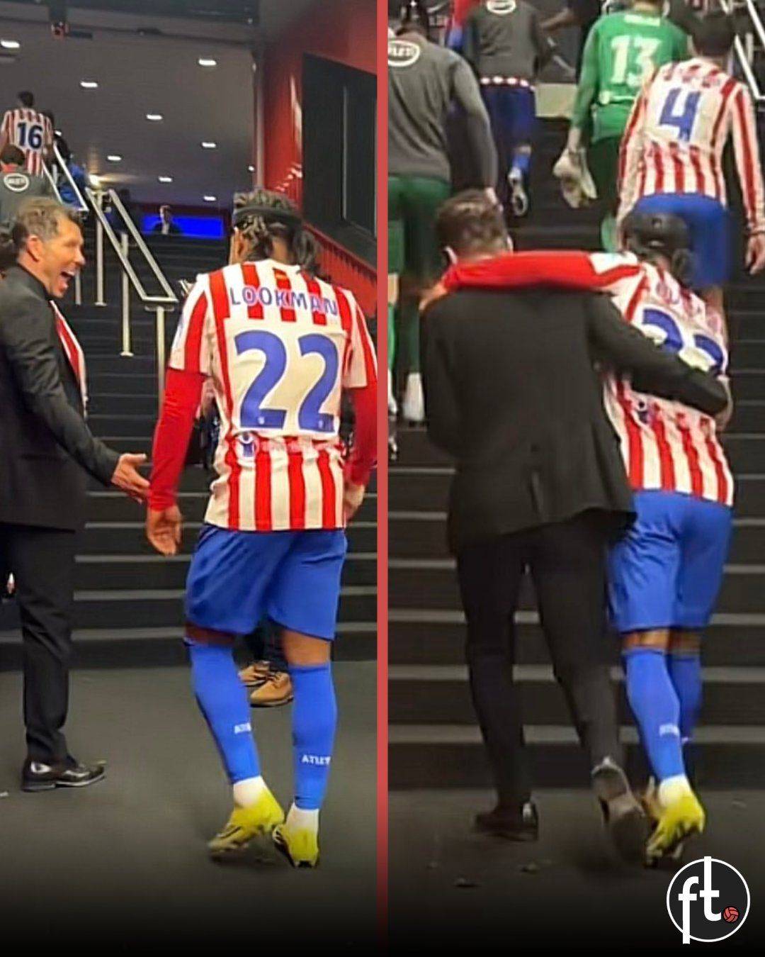 Diego Simeone and Ademola Lookman after their game last night.🇳🇬❤️