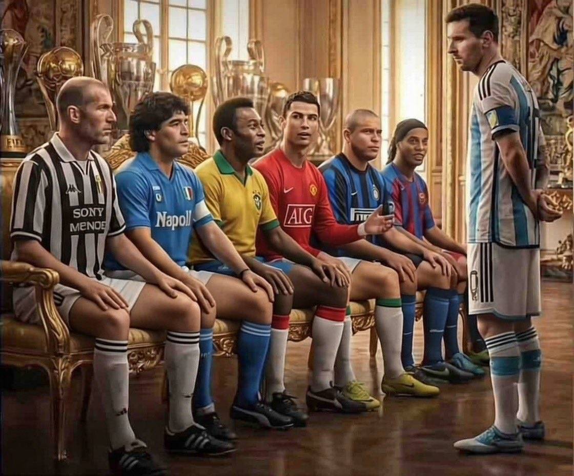 Nobody is standing up for Messi here, he's gonna stand forever.