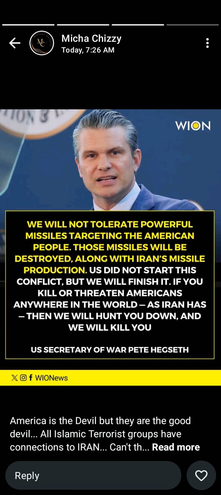Only God can explain my love for US when it comes to war and protecting it's citizens.