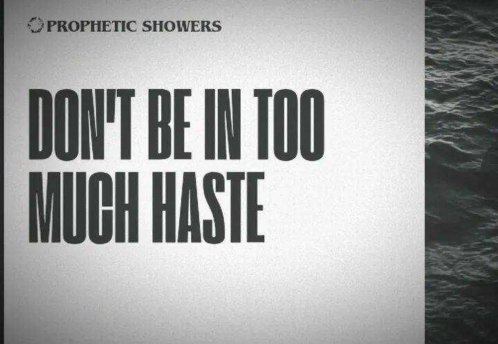 ๐ง PROPHETIC SHOWERS | MARCH 31ST, 2026
DONโT BE IN TOO MUCH HASTE |
๐ HEBREWS 10:36-37:
For yet a...