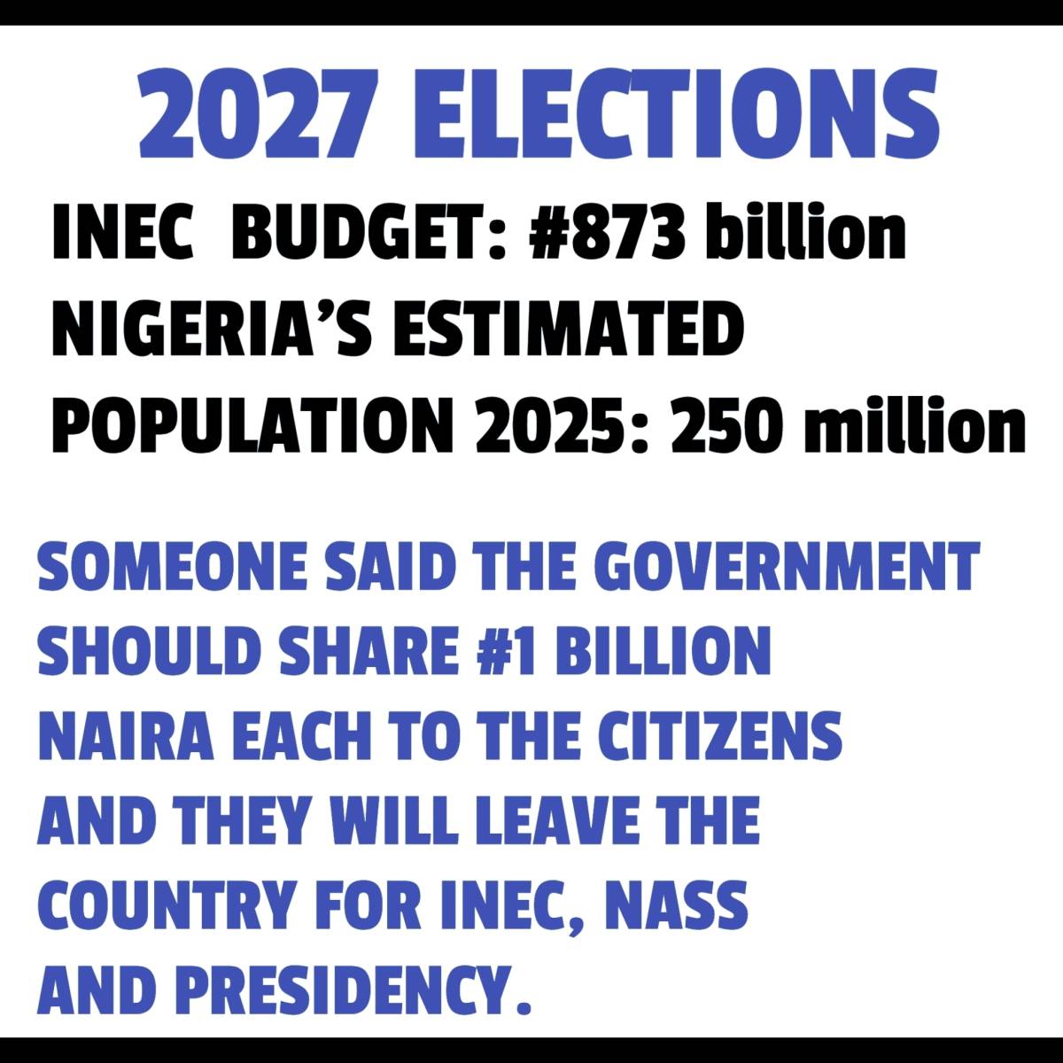 Is this mathematics correct?
First, what's your own stand on the amount INEC planned to spend for th...