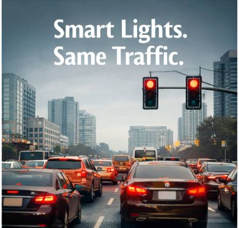 In the United States, a city installed smart traffic lights to reduce traffic.
After installation, t...