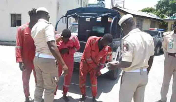 3 stowaways from Ghana arrested on oil tanker in Lagos.
Naval officers from the Nigerian Navy Ship...