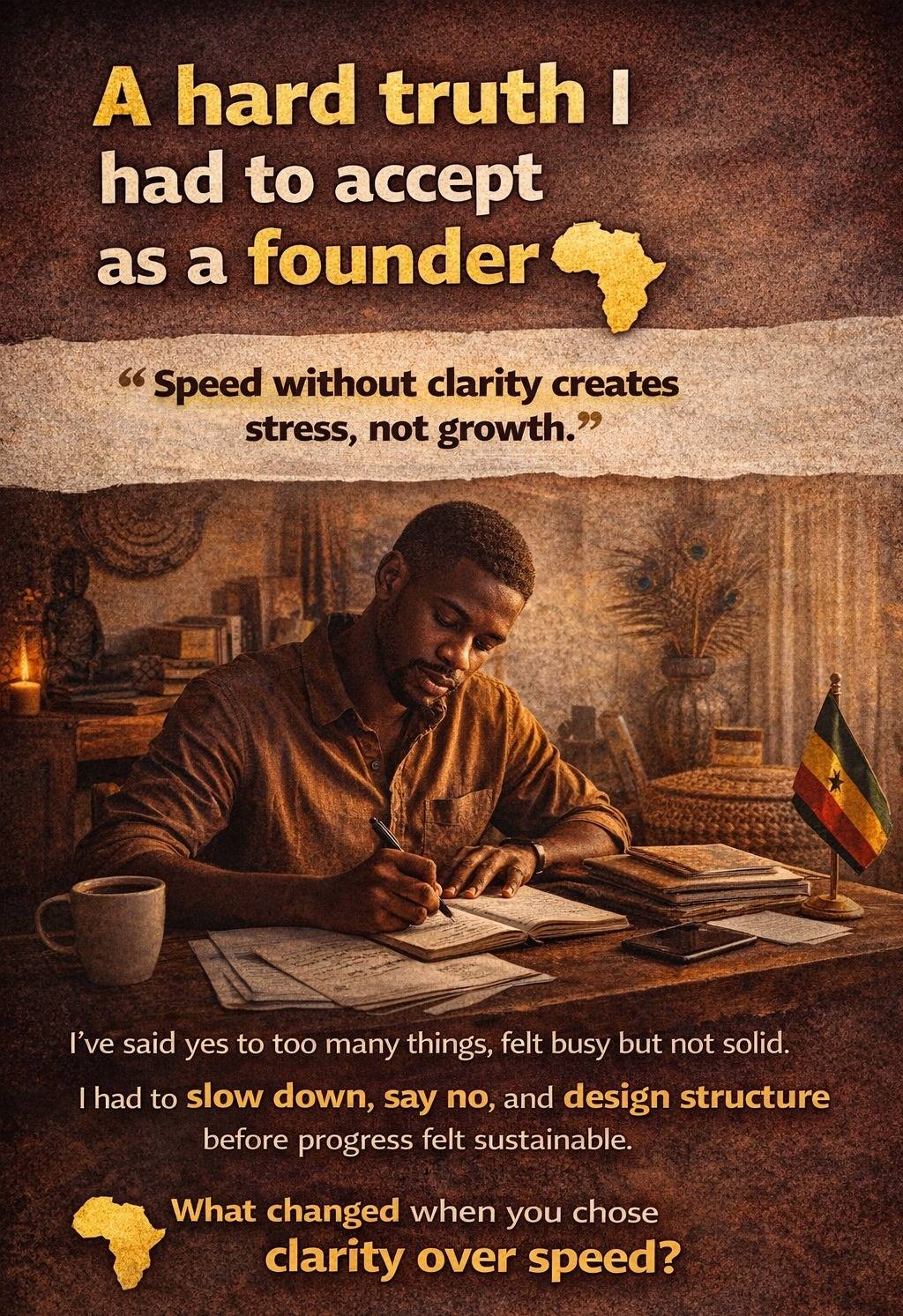 I thought progress meant moving fast. Doing more. Saying yes to everything. But building AF-RICARDO...