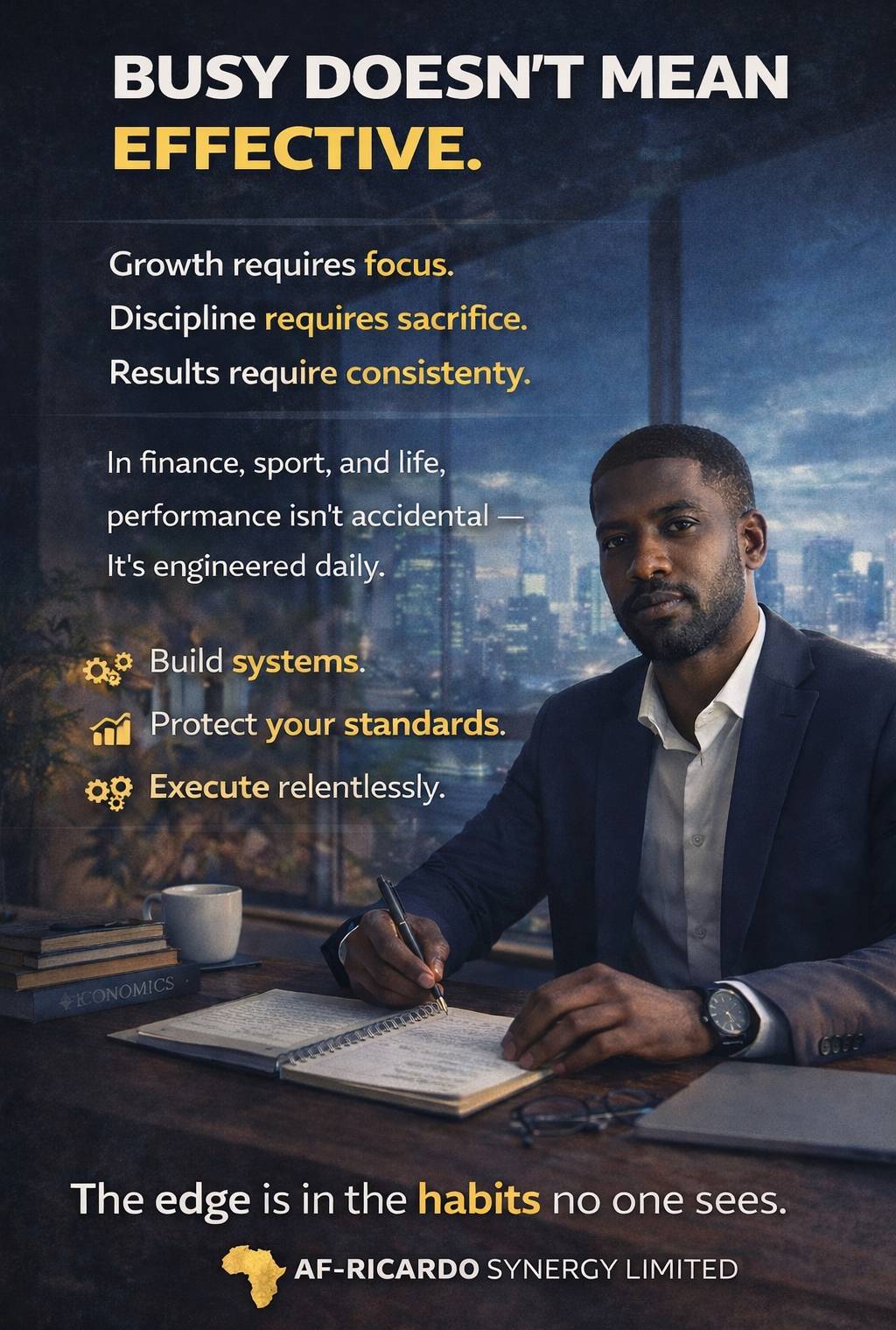 There’s a difference between being busy and being effective.
Growth requires focus. Discipline requ...