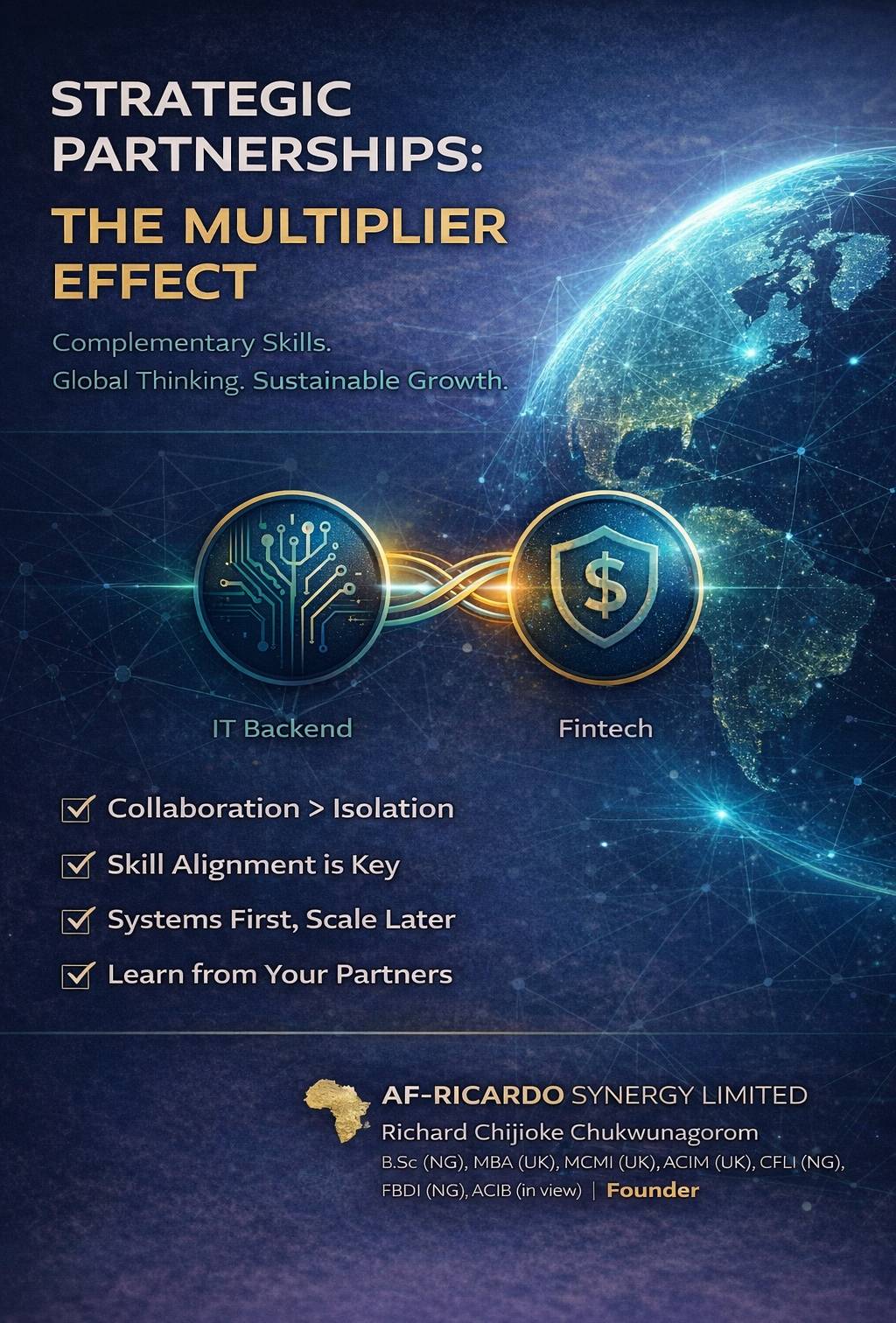 Strategic partnerships are multipliers.
I recently explored combining I.T backend expertise with my...