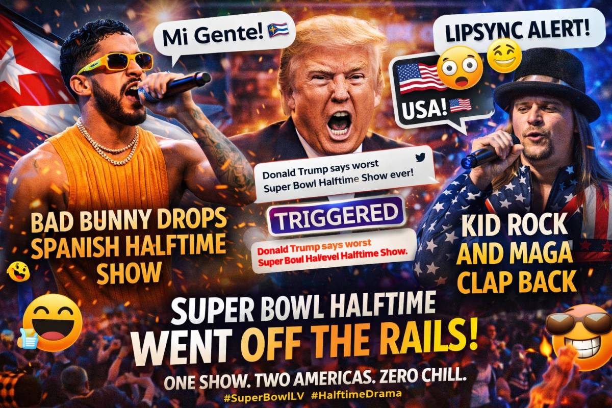 Bad Bunny just turned the Super Bowl halfway into a cultural earthquake.
He headlined a Spanish-lean...