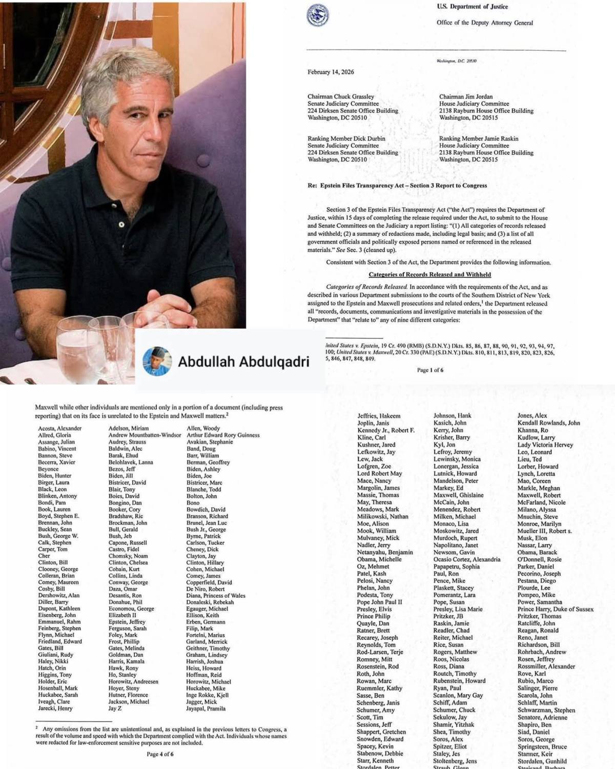 This list compiled by the trump adminastration naming those on the Epstein files is infact a list to...