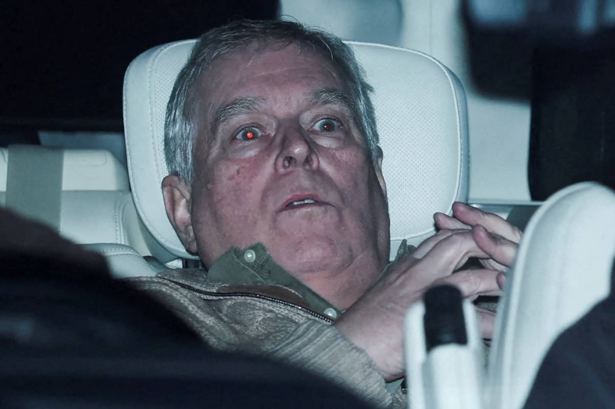 Former prince Andrew and child molester looks terrified after his arrest, maybe this same look was o...