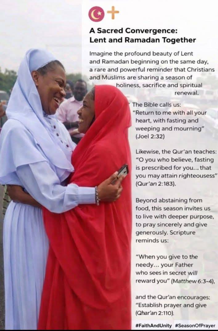πβοΈ Lent and Ramadan beginning together is a rare reminder that Christians and Muslims share a seas...