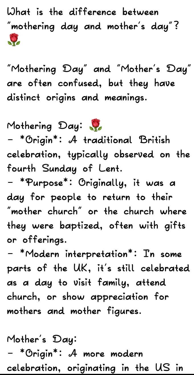 Let's Unlearn and Relearn π
Yesterday was "Mothering Sunday" and quite a lot of "US"misunderstood o...
