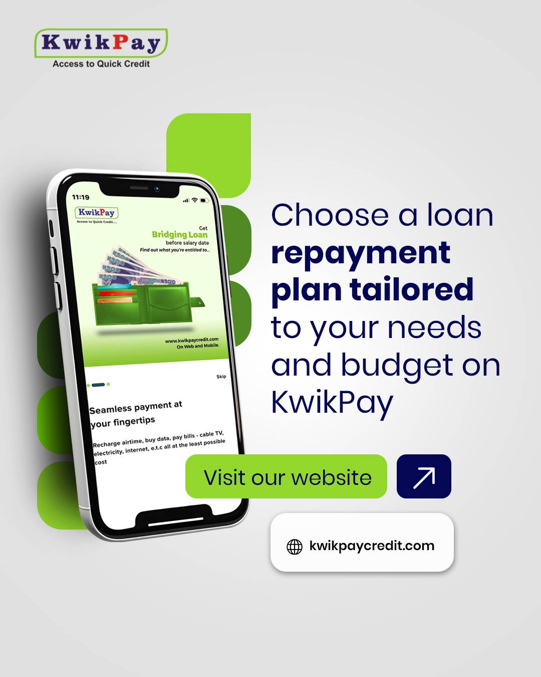 Stop repaying your loans through your nose and choose a KwikPay loan repayment plan that works for y...