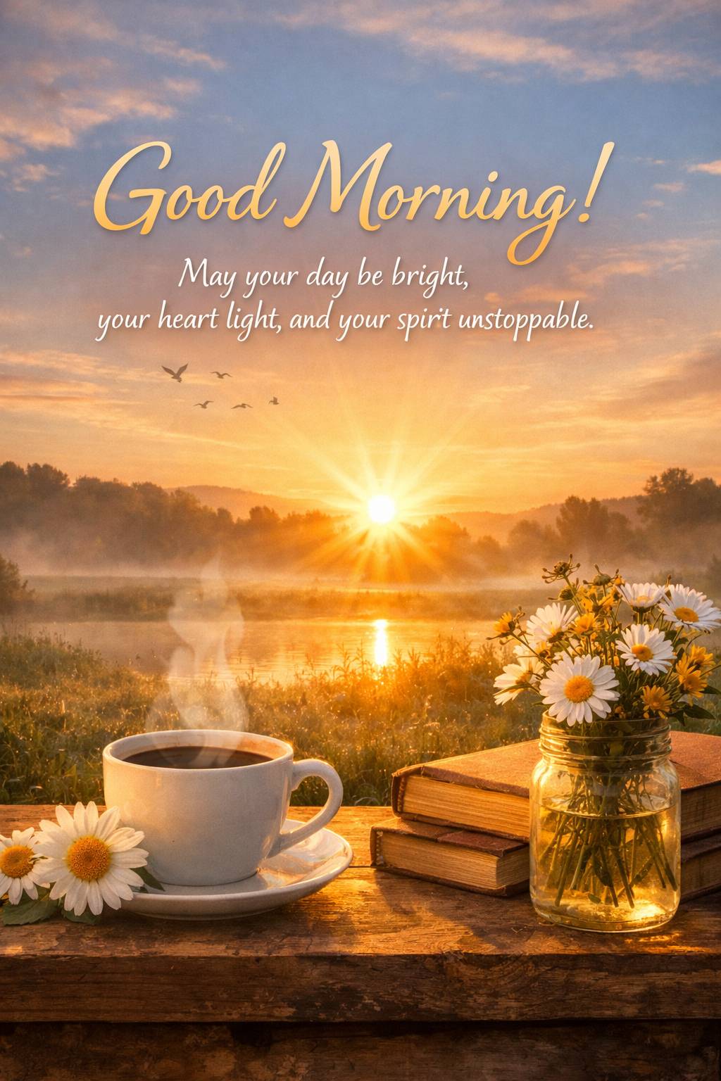 "Rise and shine! A new day full of possibilities awaits you."