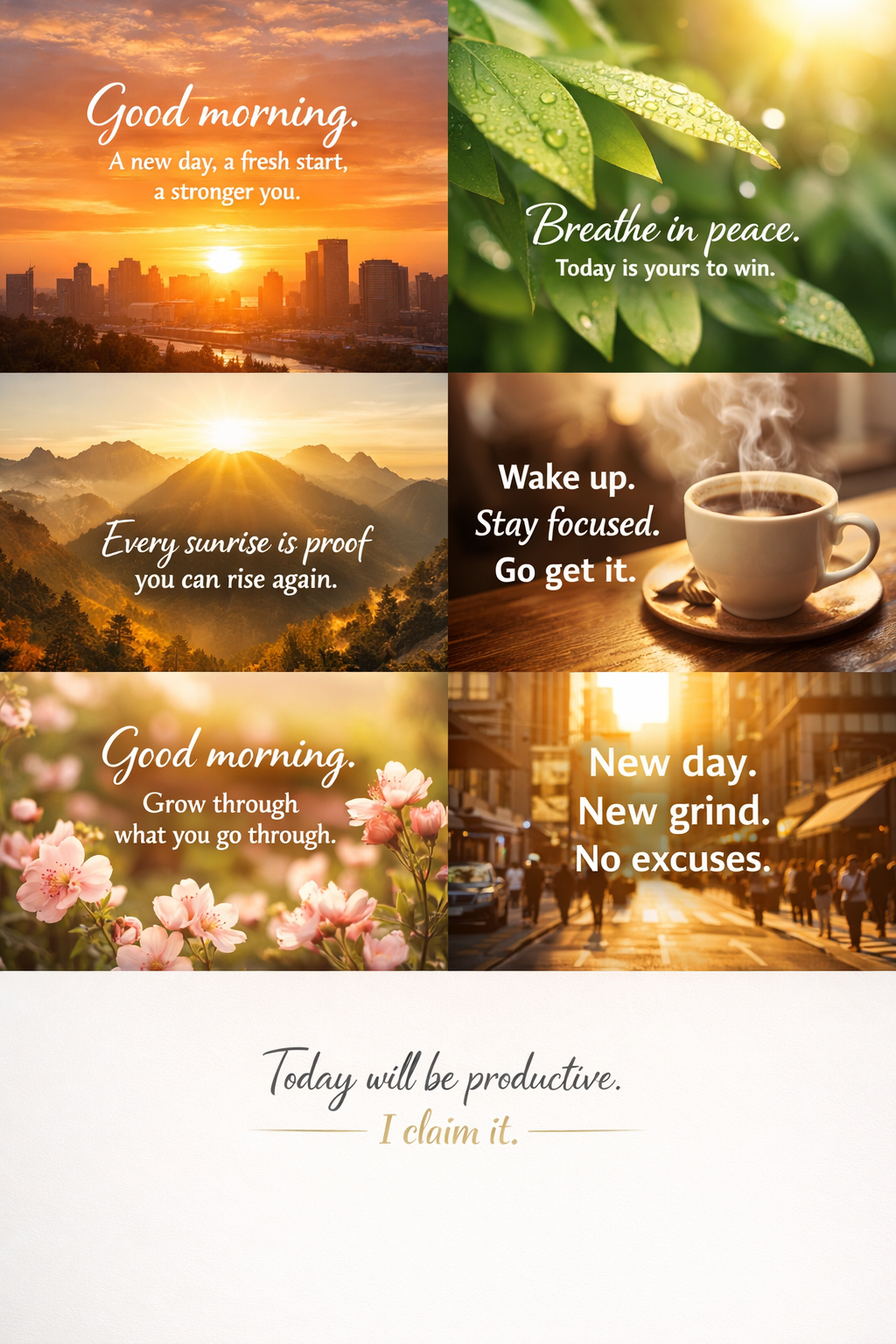 “Good morning. Today is another chance to become everything you said you would be.”
