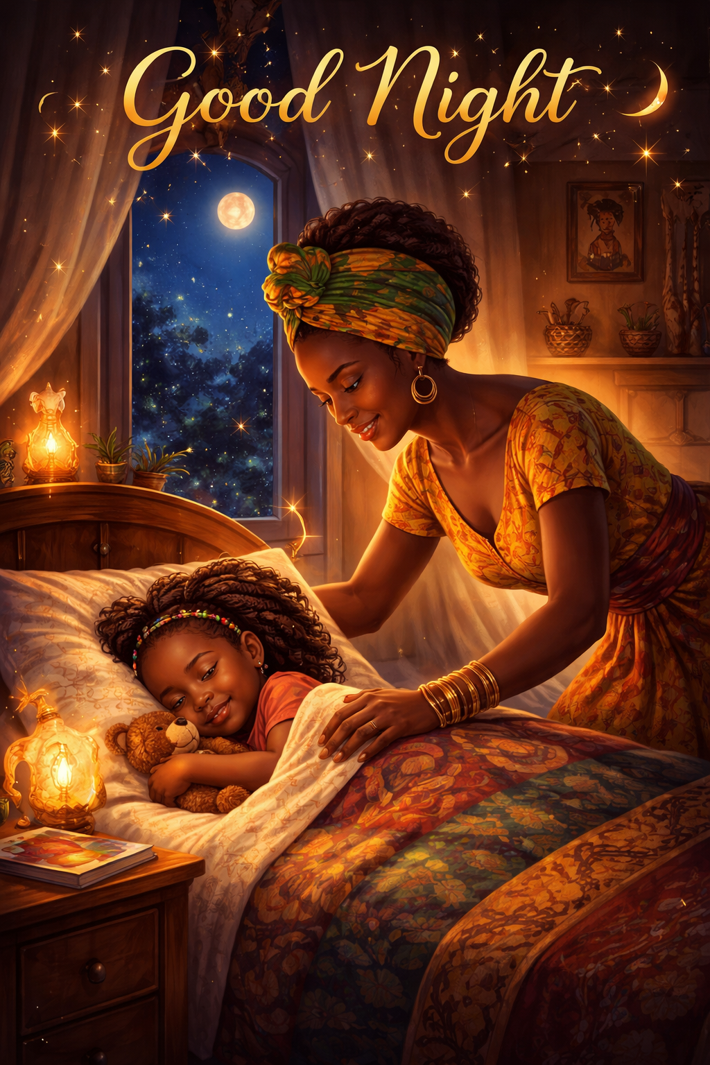 As the moon watches over the land, may your dreams be guided by the wisdom of your ancestors and wra...