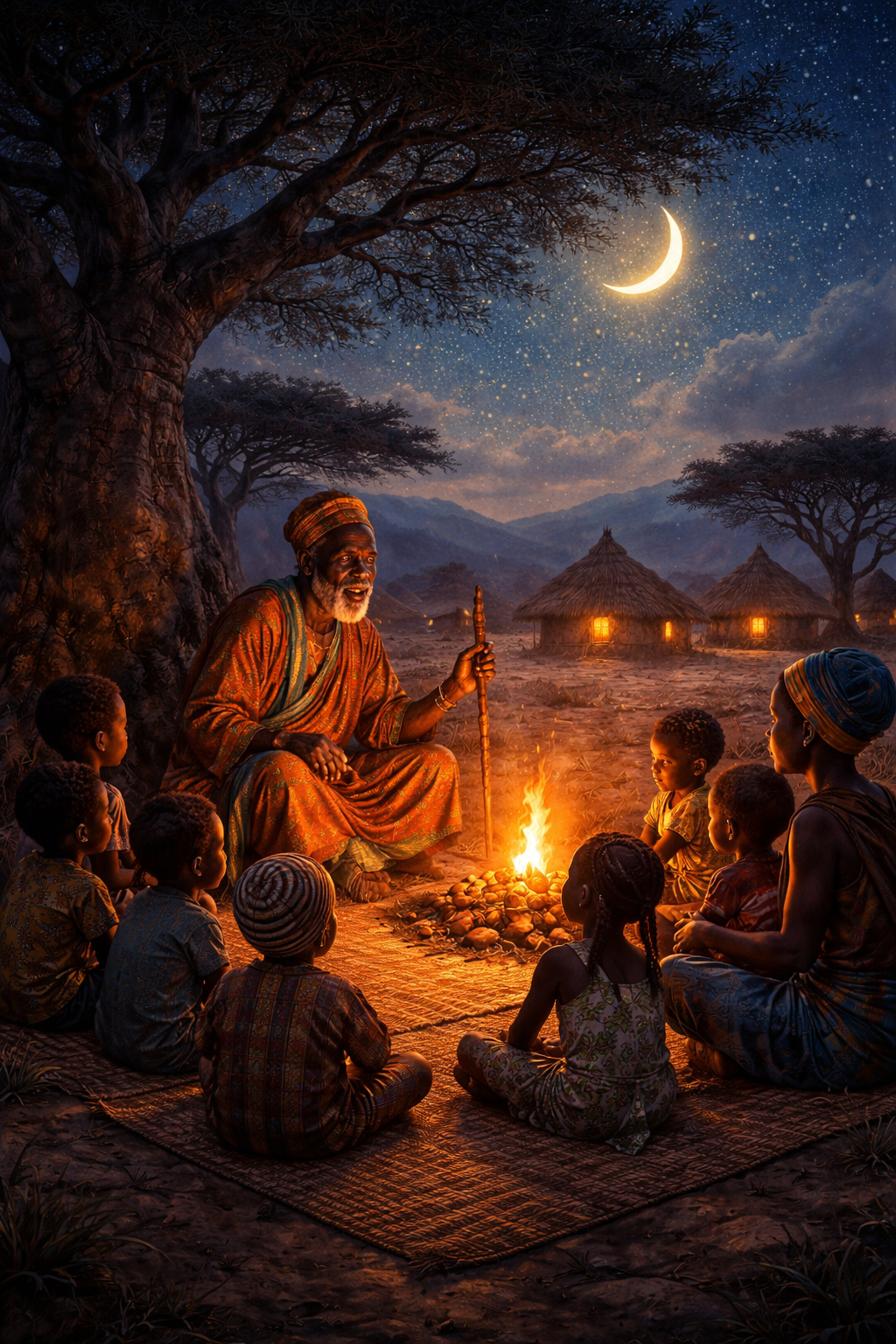 When the elders speak under the moon, even the stars lean closer—so rest your head, for tomorrow’s w...