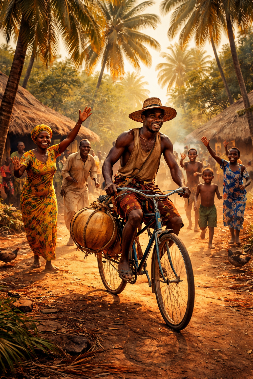 When the palm tree gives its sweetness, the village remembers the hands that climbed—so joy follows...