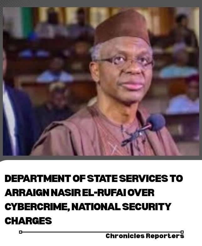 Department of State Services To Arraign Nasir El-Rufai Over Cybercrime, National Security Charges
‎...