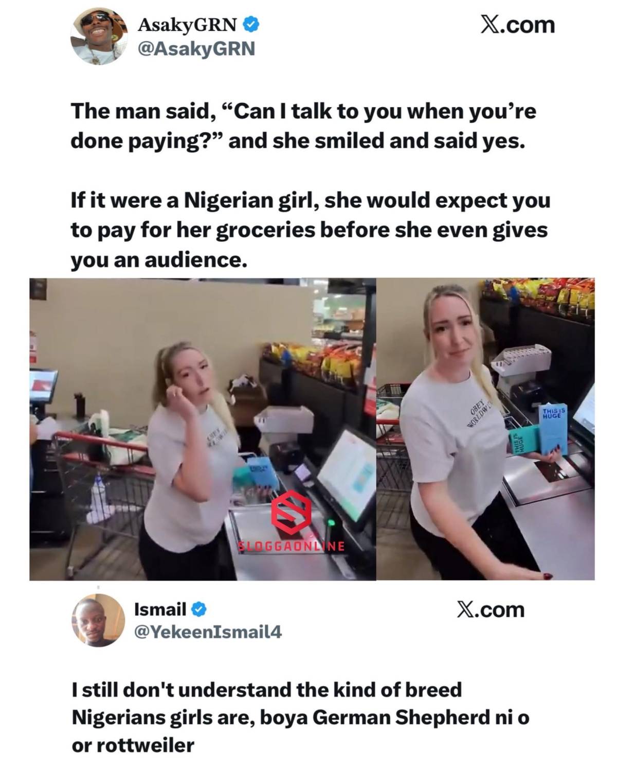 Nigerian girl will not agree to talk to him all because he won’t pay for her goods