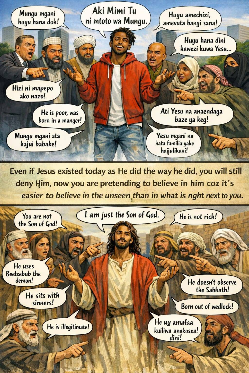 Honest question 🤔 If Jesus existed today, walking among us, no wealth, no title, no religious syste...