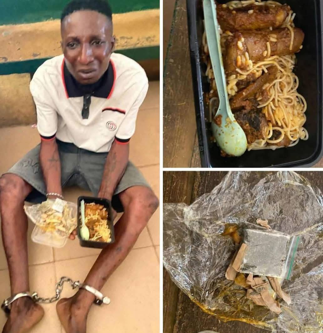 He went to visit someone in prison but turn out to be an inmate
Hard drug was found inside the kpo...