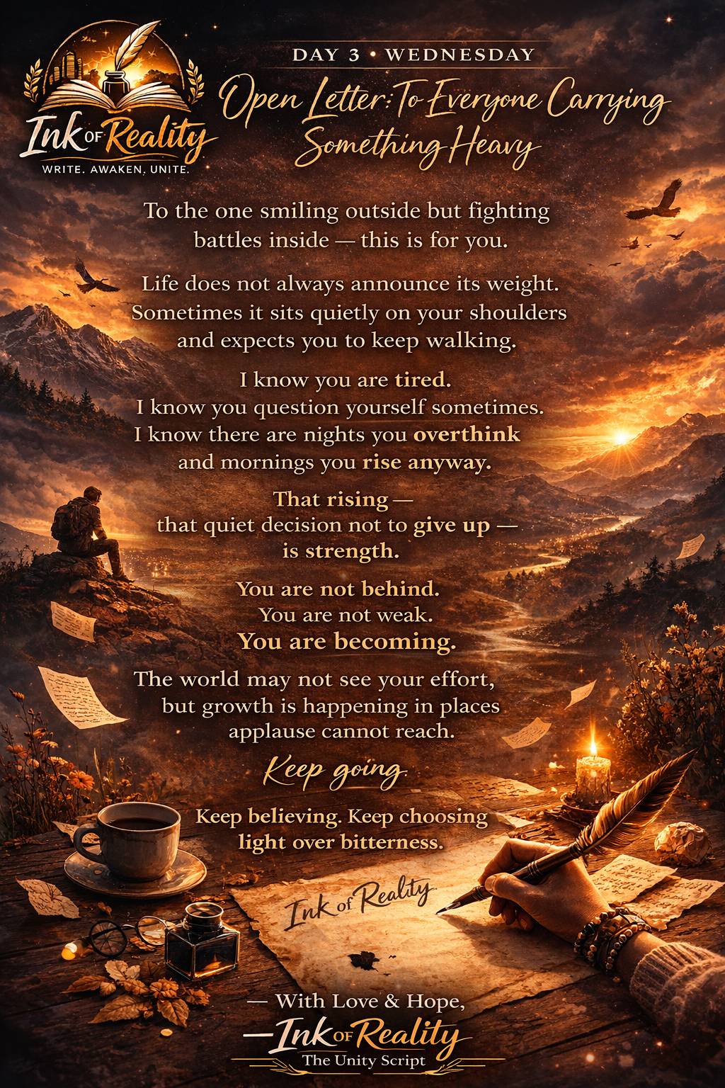 Ink Of Reality: Day 3 : Wednesday
Theme: Deep Reflection and Open Letter
#lekeelekee#Inkofreality#...