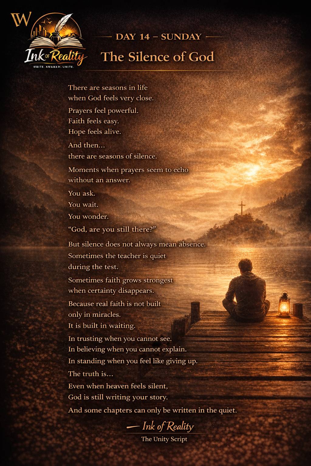 Ink of Reality Day 14 – Sunday
Faith & Spiritual Reflection.
Topic: The Silence Of God
#Lekeelekee...