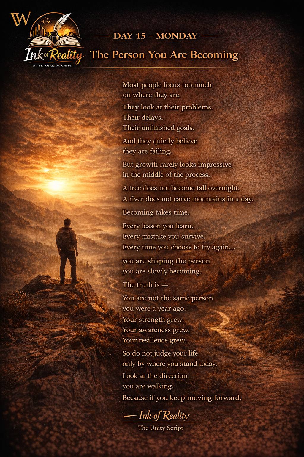 Ink Of Reality Day 15 – Monday
Motivation & Mindset
Topic:The person you are becoming
#Lekeelekee#i...