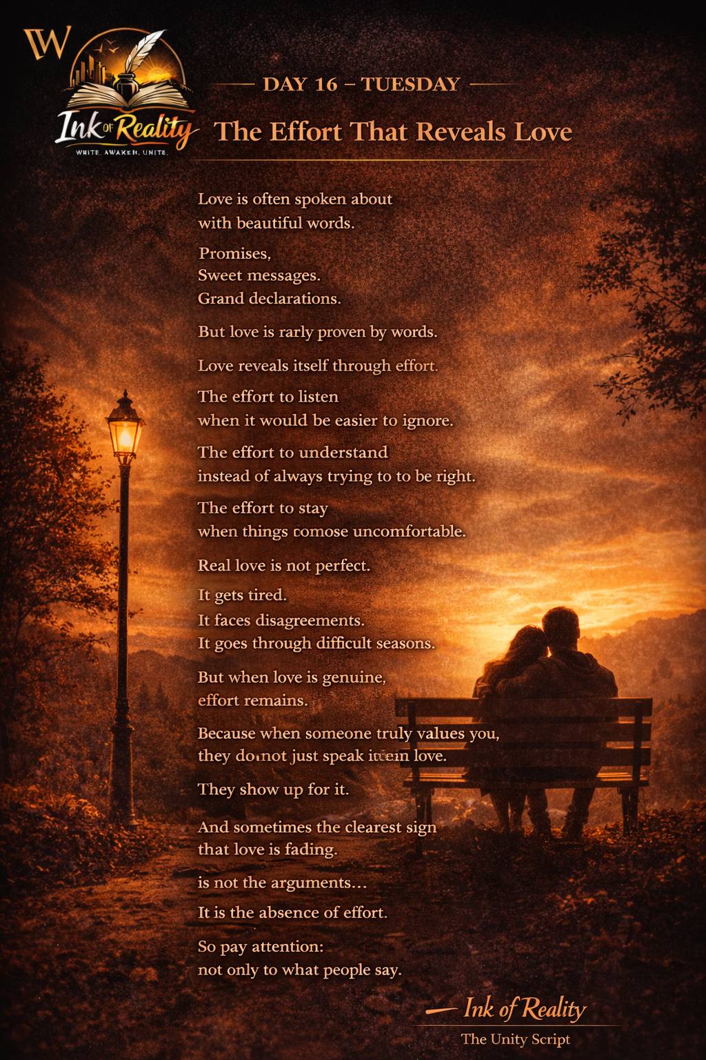 Ink Of Reality day 16.Tuesday
Relationships & Emotions
Topic:The Effort that Reveals Love
#Lekeeleke...
