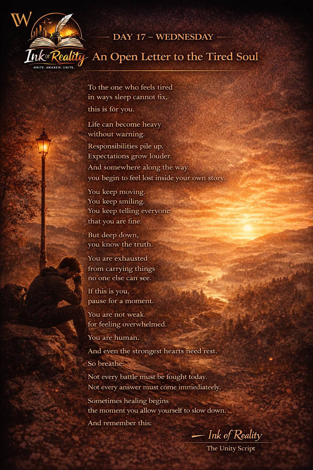 Ink Of Reality day 17 Wednesday
Deep Reflection and Open Letter
Topic:An Open Letter to the Tired...
