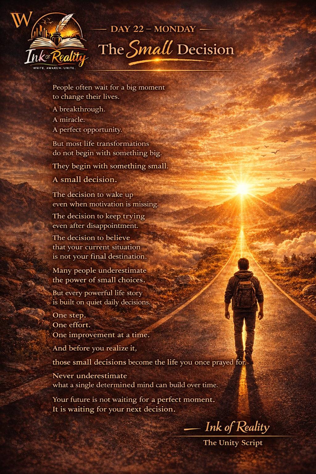 Ink Of Reality Day 22 – Monday
(Motivation & Mindset)
Topic:The Small Decision
#Lekeelekee#inkofrea...