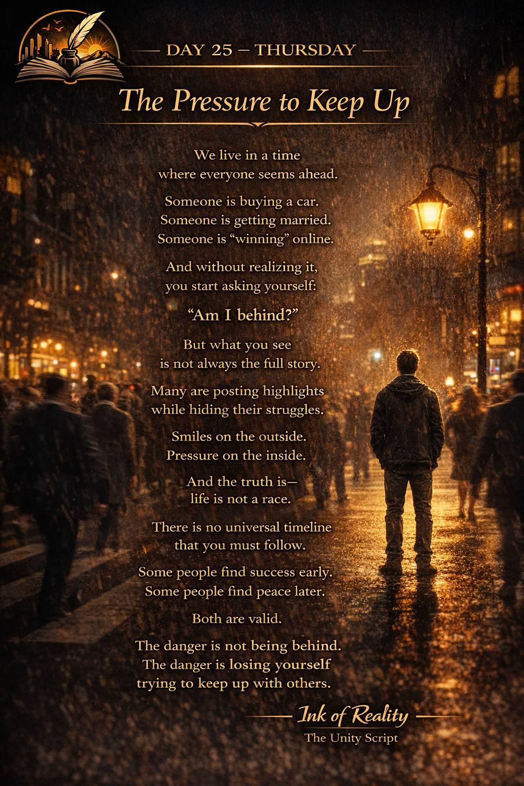 Ink Of Reality Day 25 – Thursday
(Social Reality)
Topic:The Pressure to Keep Up
#Lekeelekee#inkofre...