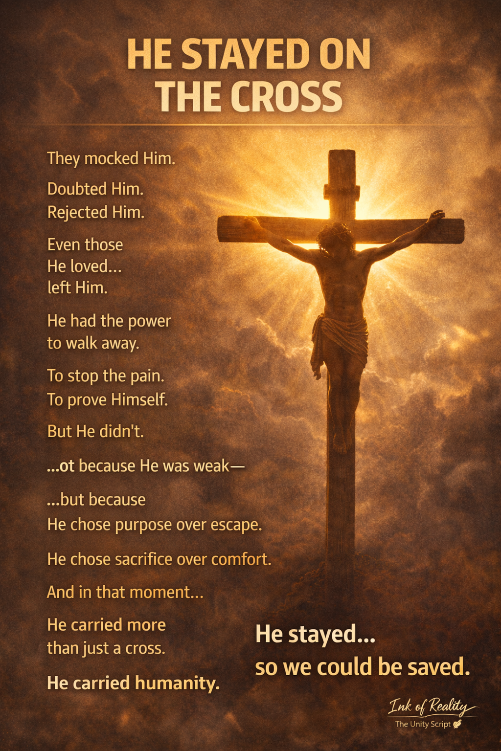 Ink of Reality – Day 40-Friday
Storytelling (Good Friday Special)
Title: He Stayed on the Cross
#Lek...