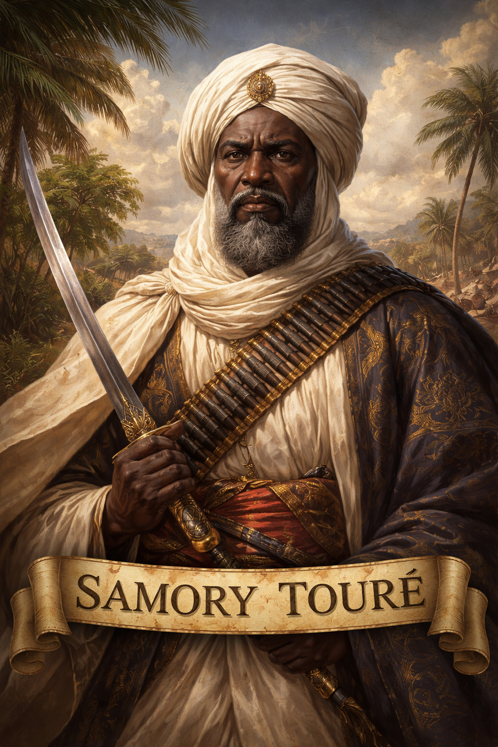 Samory Touré (1828–1900) was a powerful West African ruler, military strategist, and founder of the...