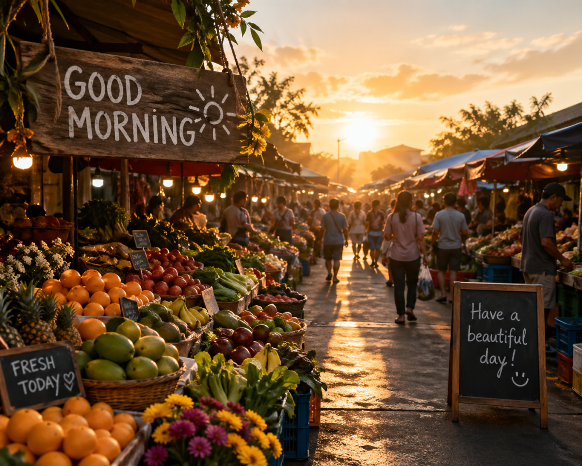 Good morning! 🌞
May your day be as fresh and vibrant as a bustling market—full of life, color, and...
