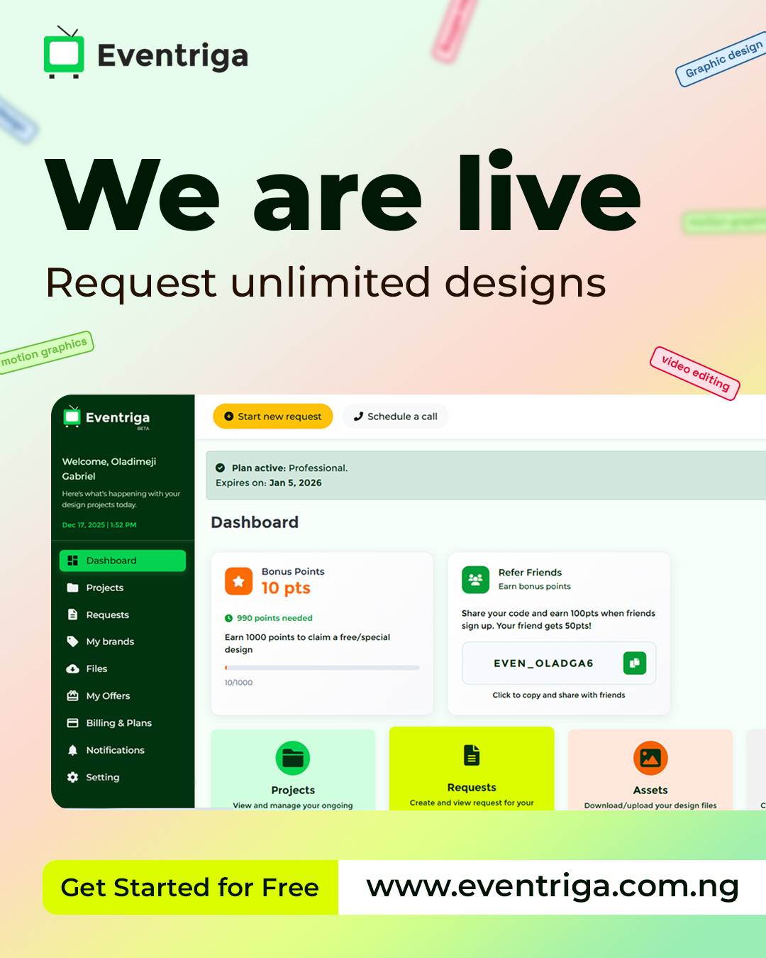 Ready to take your brand, product or service to another level this year.
You can now request unlimi...