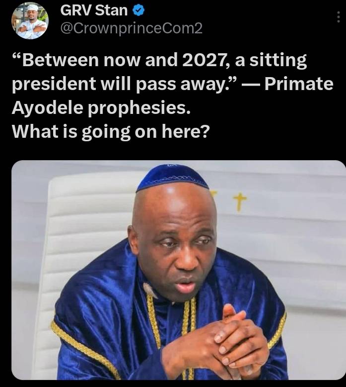 "...a sitting president will pass away. "
Which sitting president will pai before 2027?