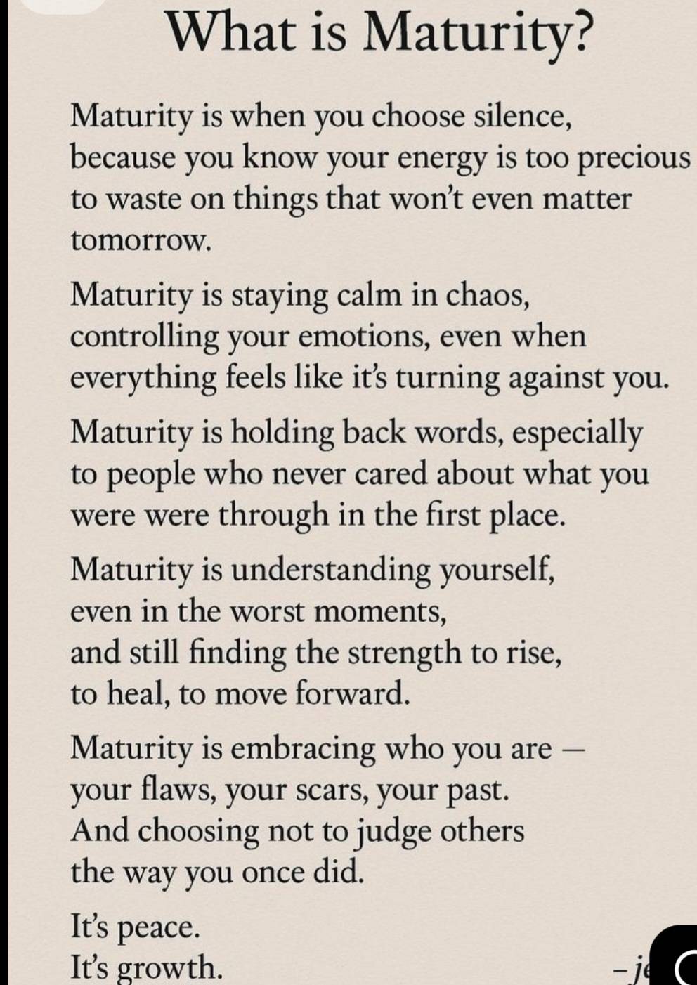 What is maturity?