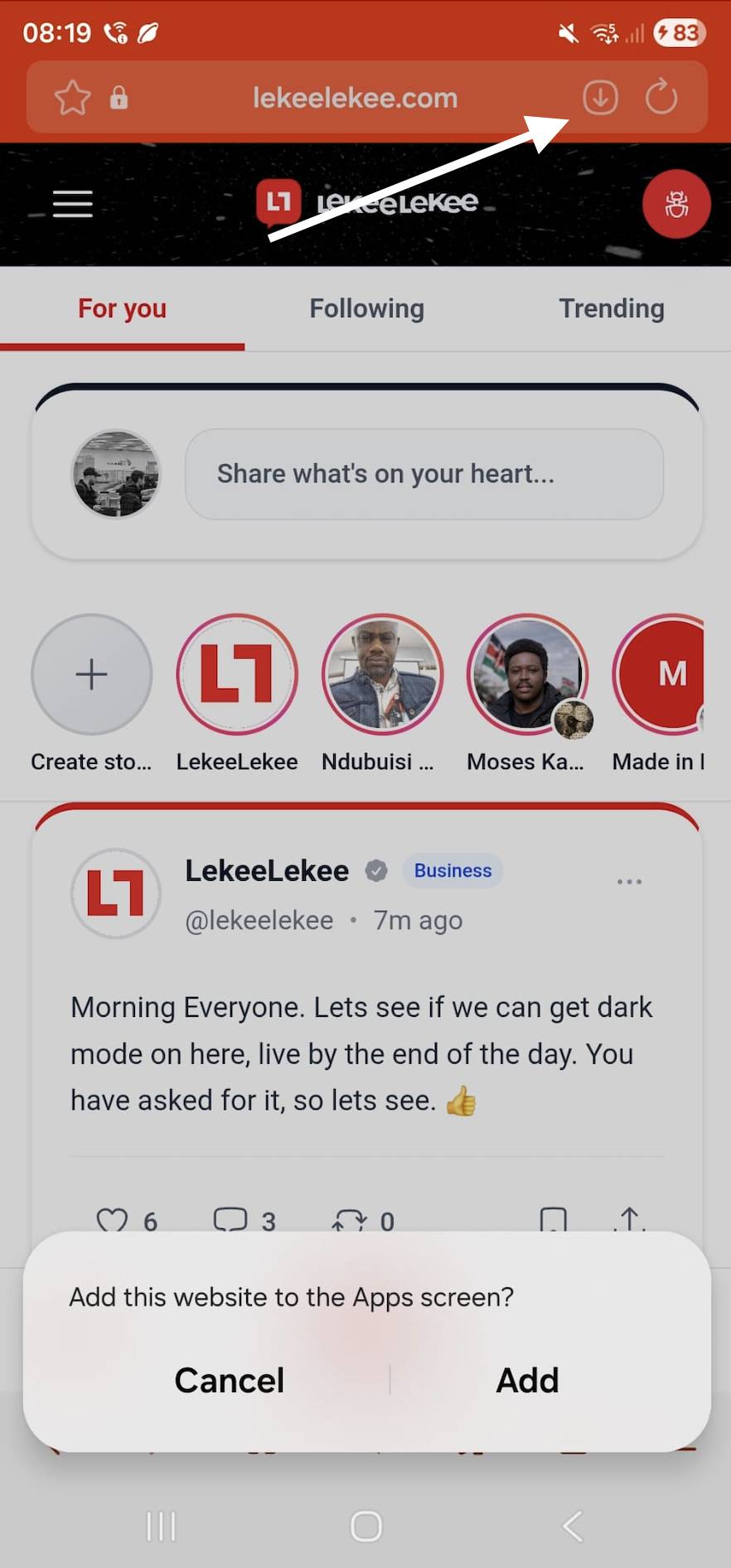 We have a PWA of LekeeLekee no available refresh your browser at www.lekeelekee.com