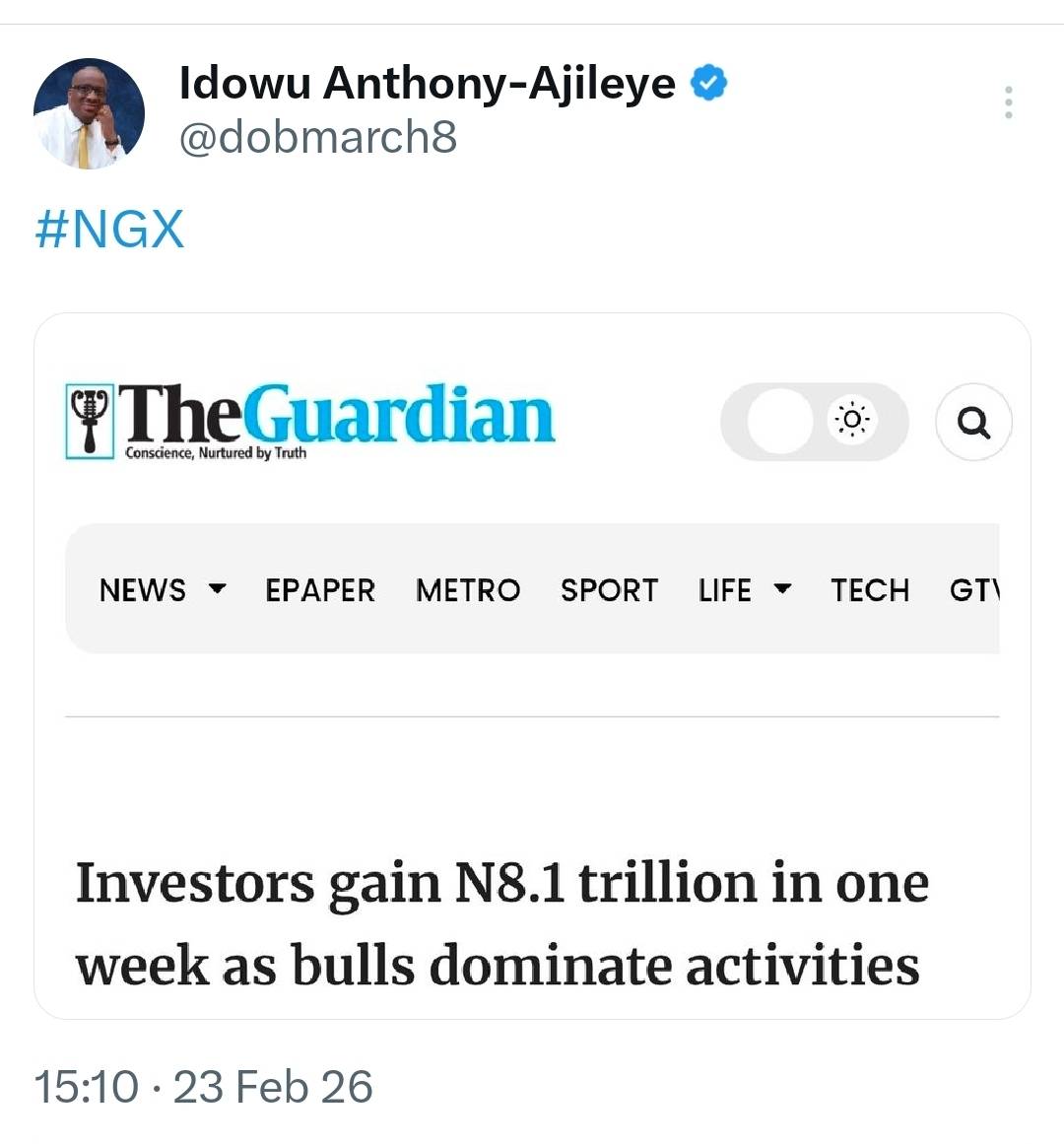 https://x.com/i/status/2025951331110793465
#NGX #LekeeLekee @lekeelekee