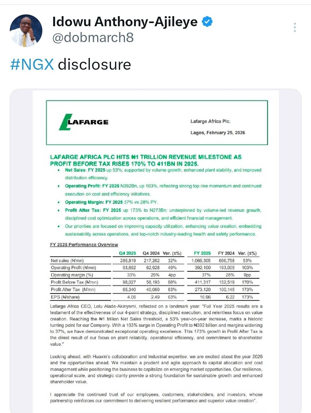 https://x.com/i/status/2027095045904494810
#NGX #LekeeLekee @lekeelekee