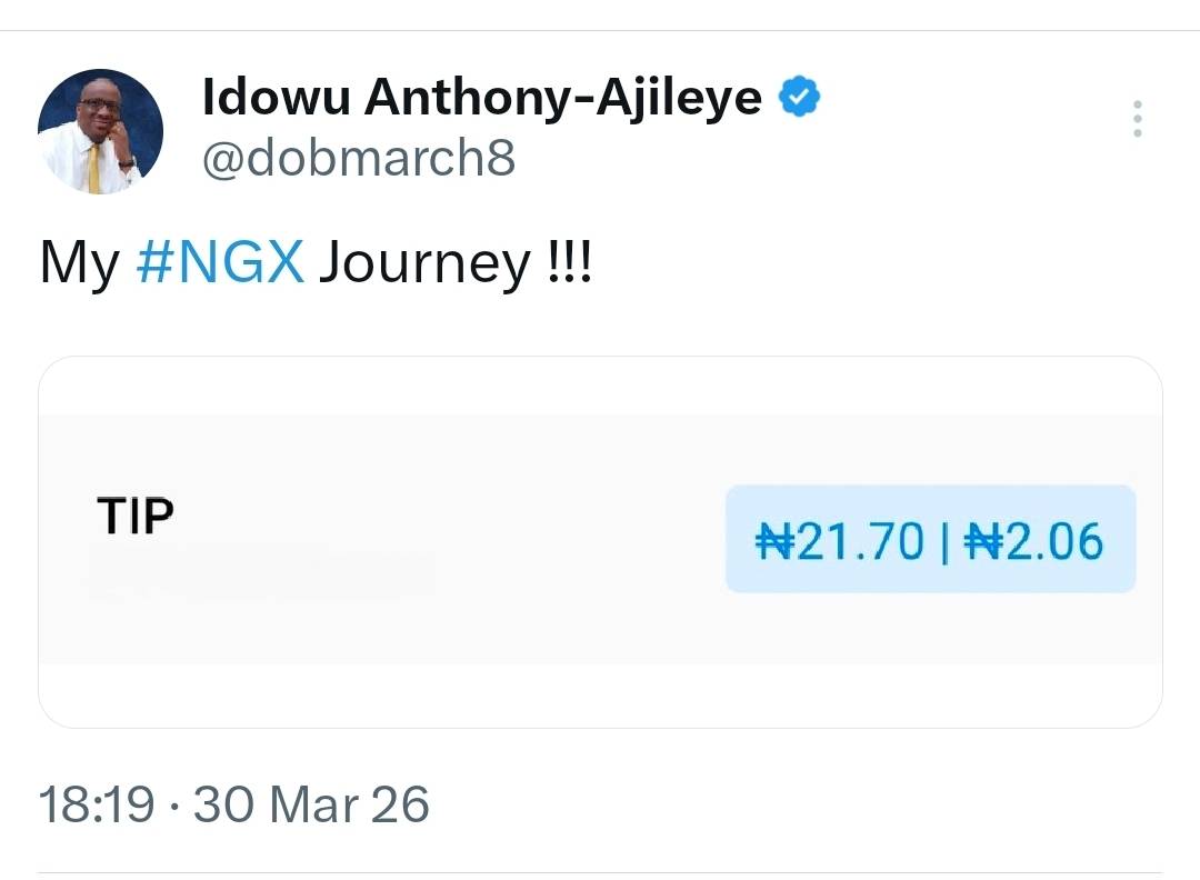 https://x.com/i/status/2038667325897937082
#NGX #LekeeLekee @lekeelekee