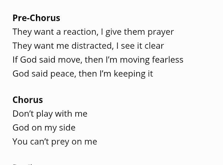 God on my side.