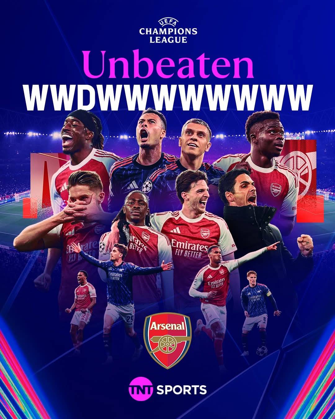 The only unbeaten team still in the Champions League ๐ฅ
Arsenal stretch the run to 11 โ