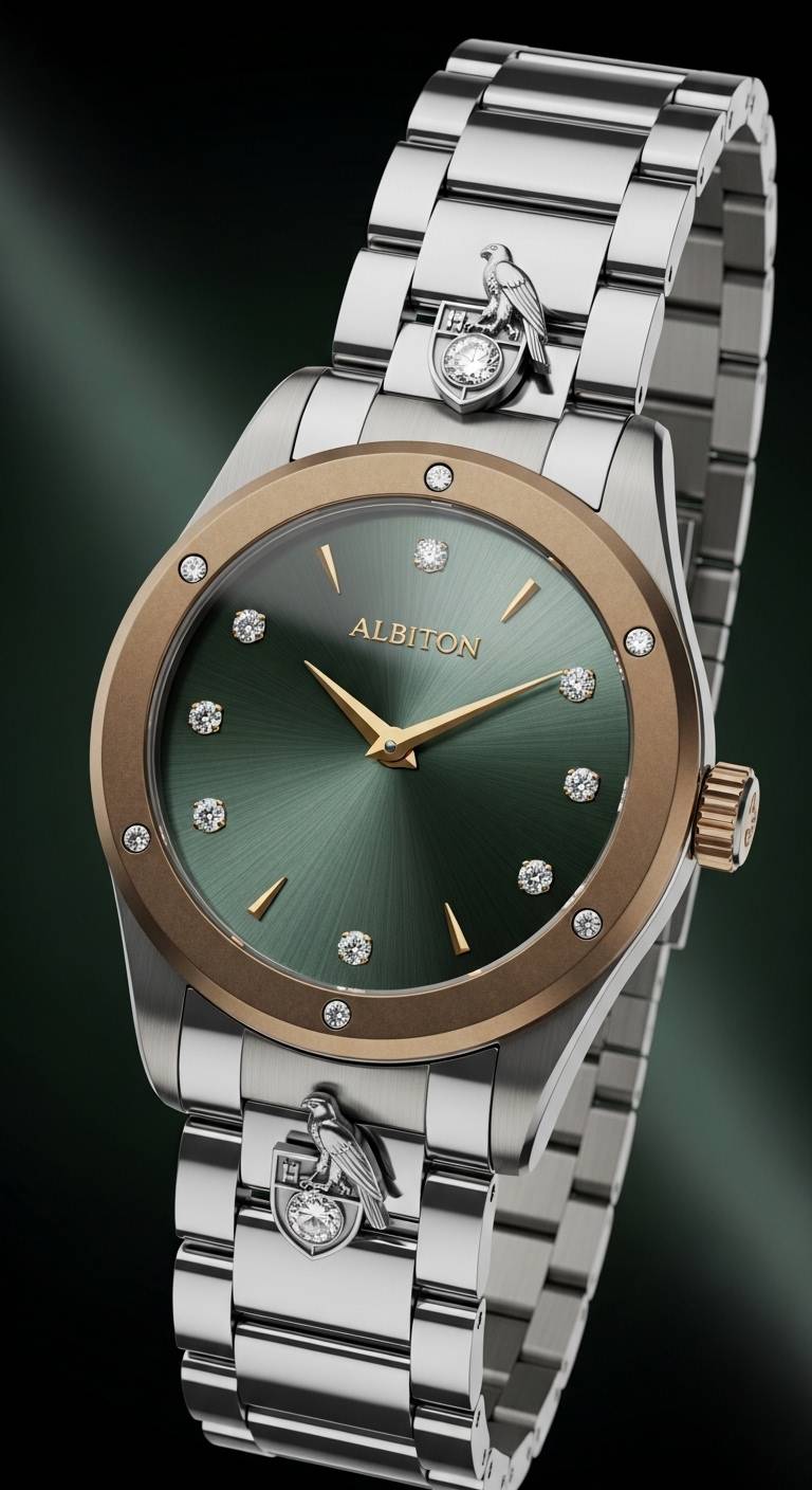 Crafted in platinum. Framed in titanium. Crowned in diamond.
Engineered for distinction.
Albiton.