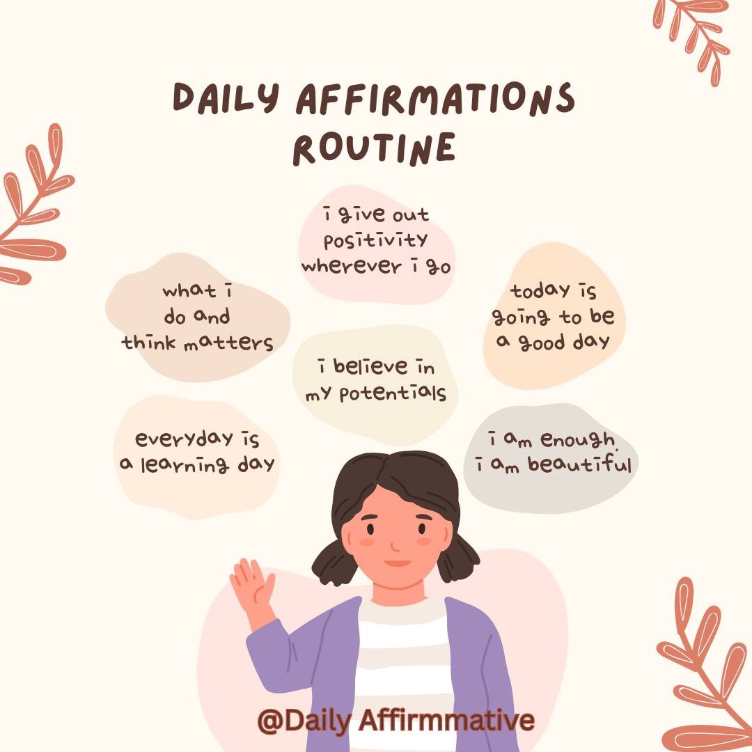 Affirmations to help you start
every day with positivity and purpose. Repeat this to yourself
"I be...