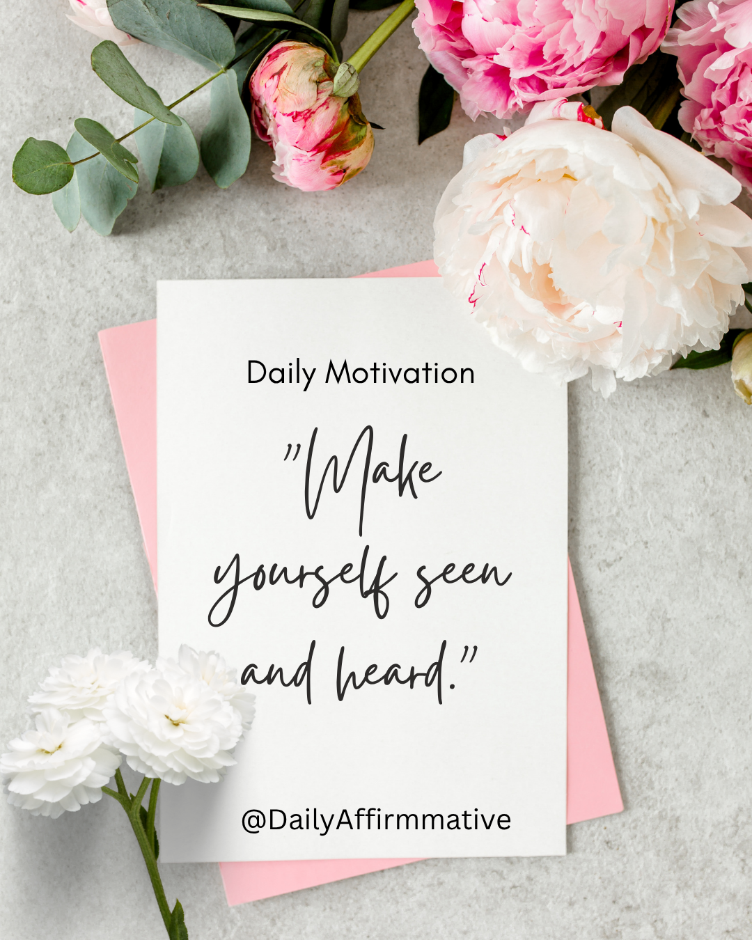 Make yourself seen.
Make yourself heard.
Your voice matters.
Your ideas matter.
Your presence matte...